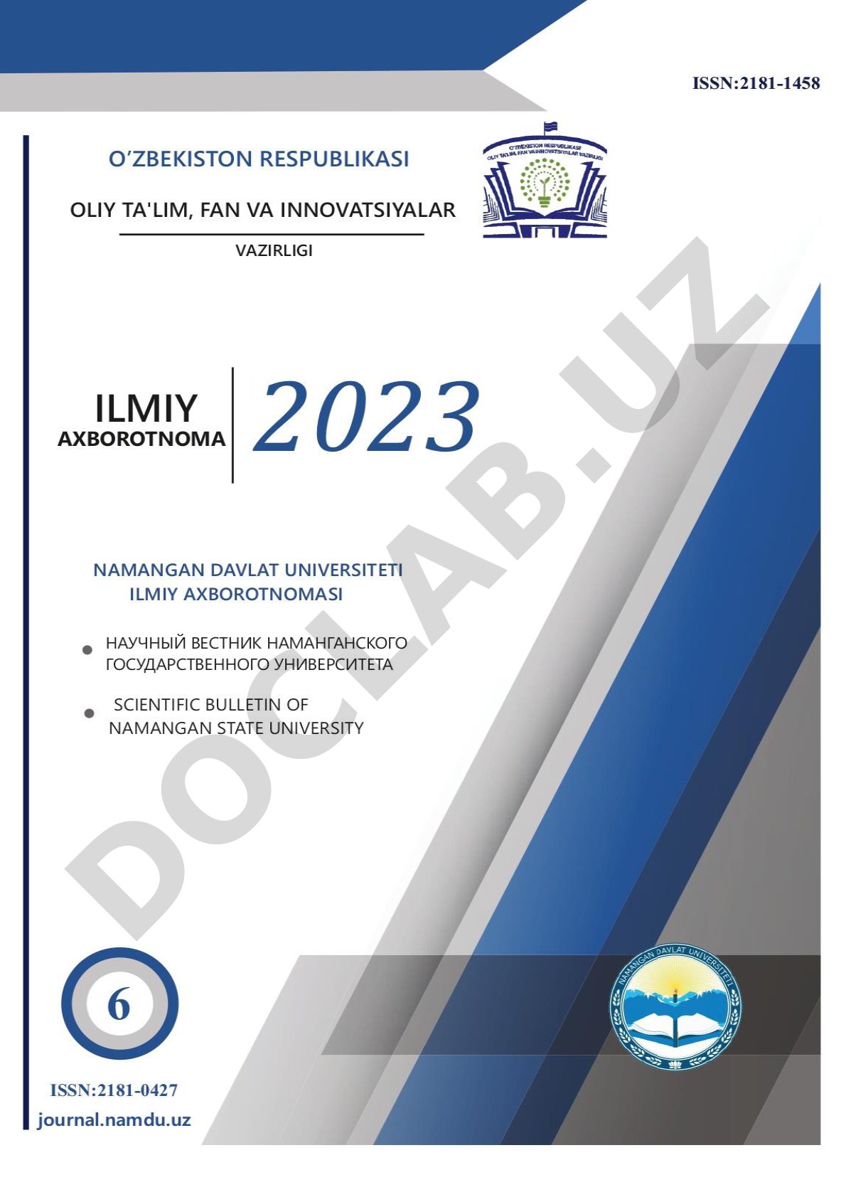 Namangan davlat universiteti ilmiy axborotnomasi 2023-yil 6-son