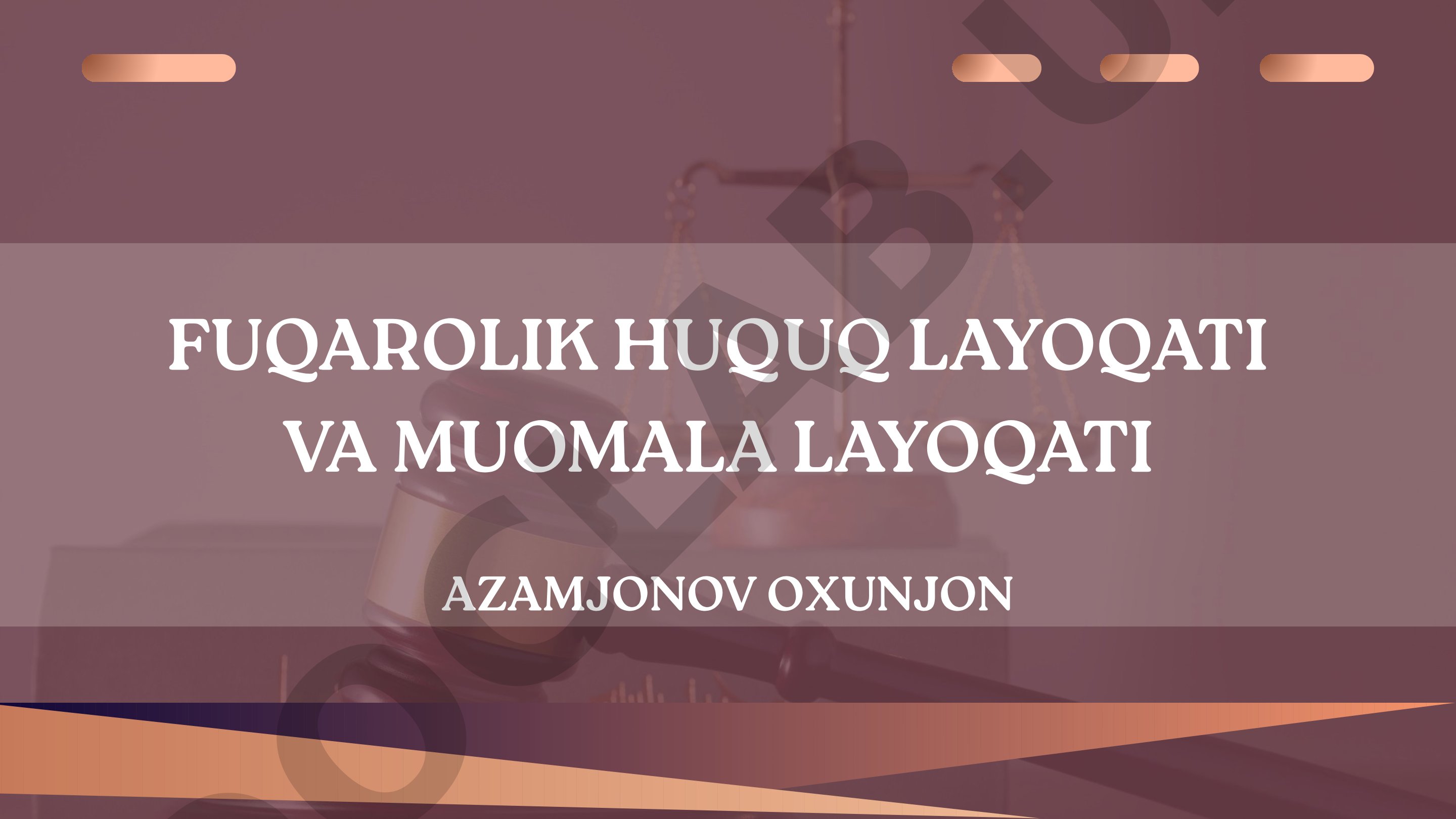 Fuqarolik huquq layoqati va muomala layoqati