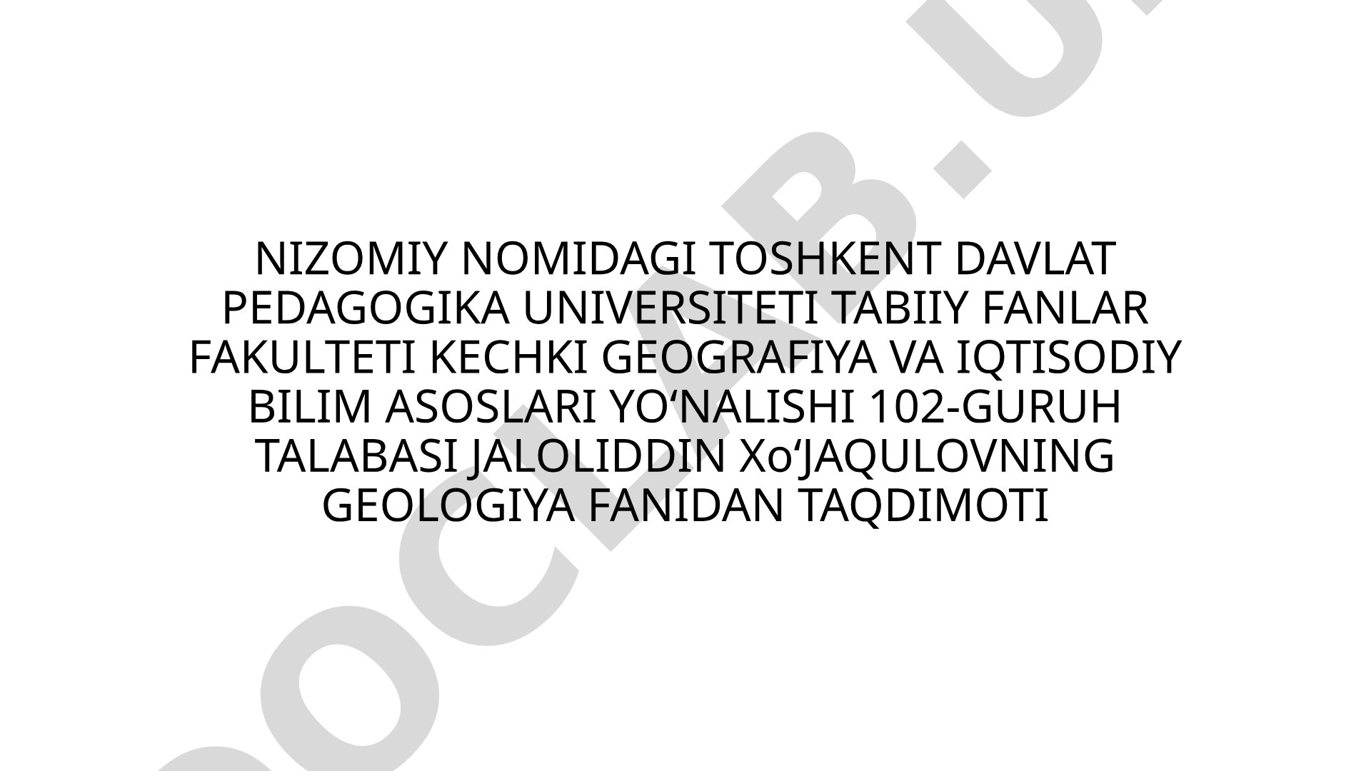 Yer osti suvlarining geologik faoliyati
