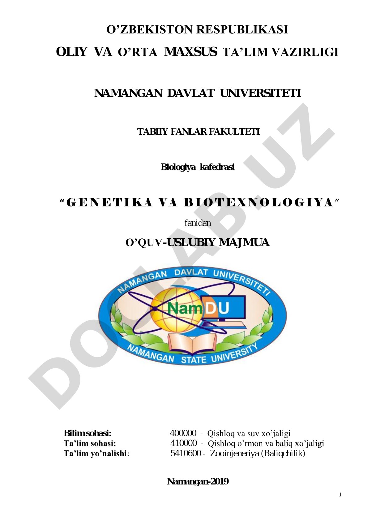 Genetika va biotexnologiya