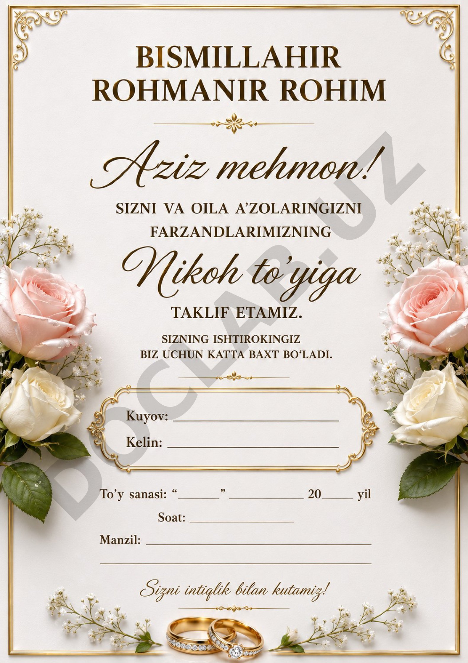 To'y taklifnomasi
