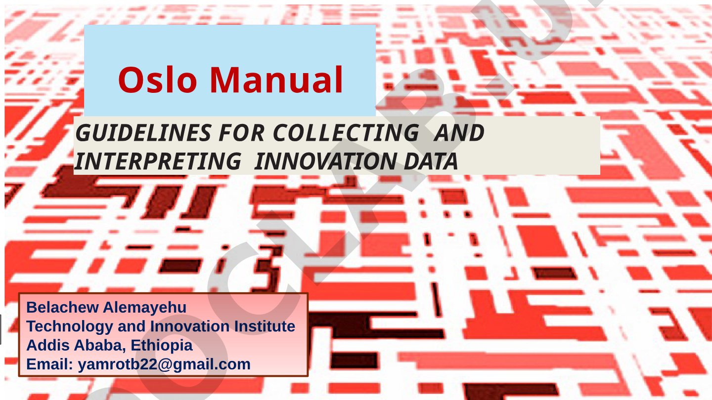 Oslo Manual guidelines for collecting innovation data