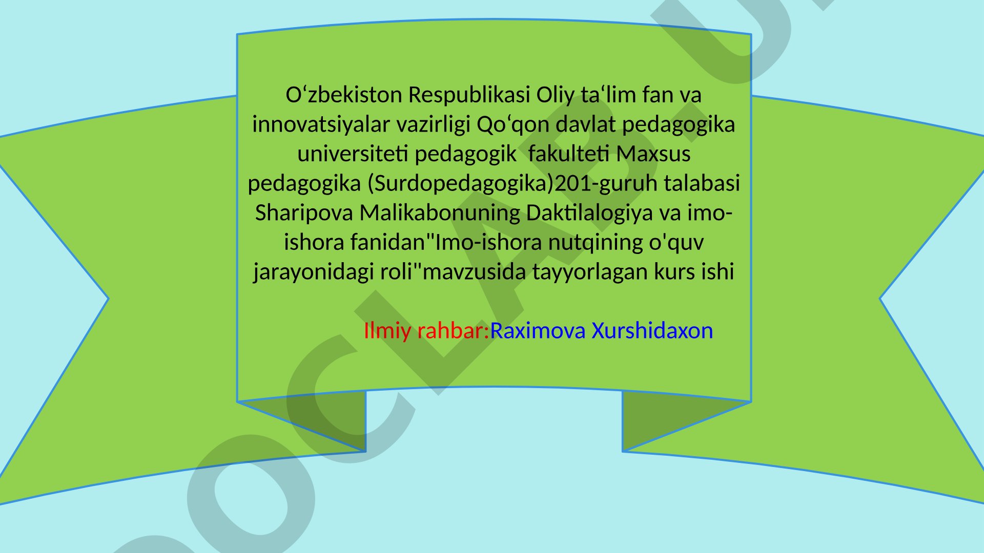 Imo-ishora nutqining o'quv jarayonidagi roli