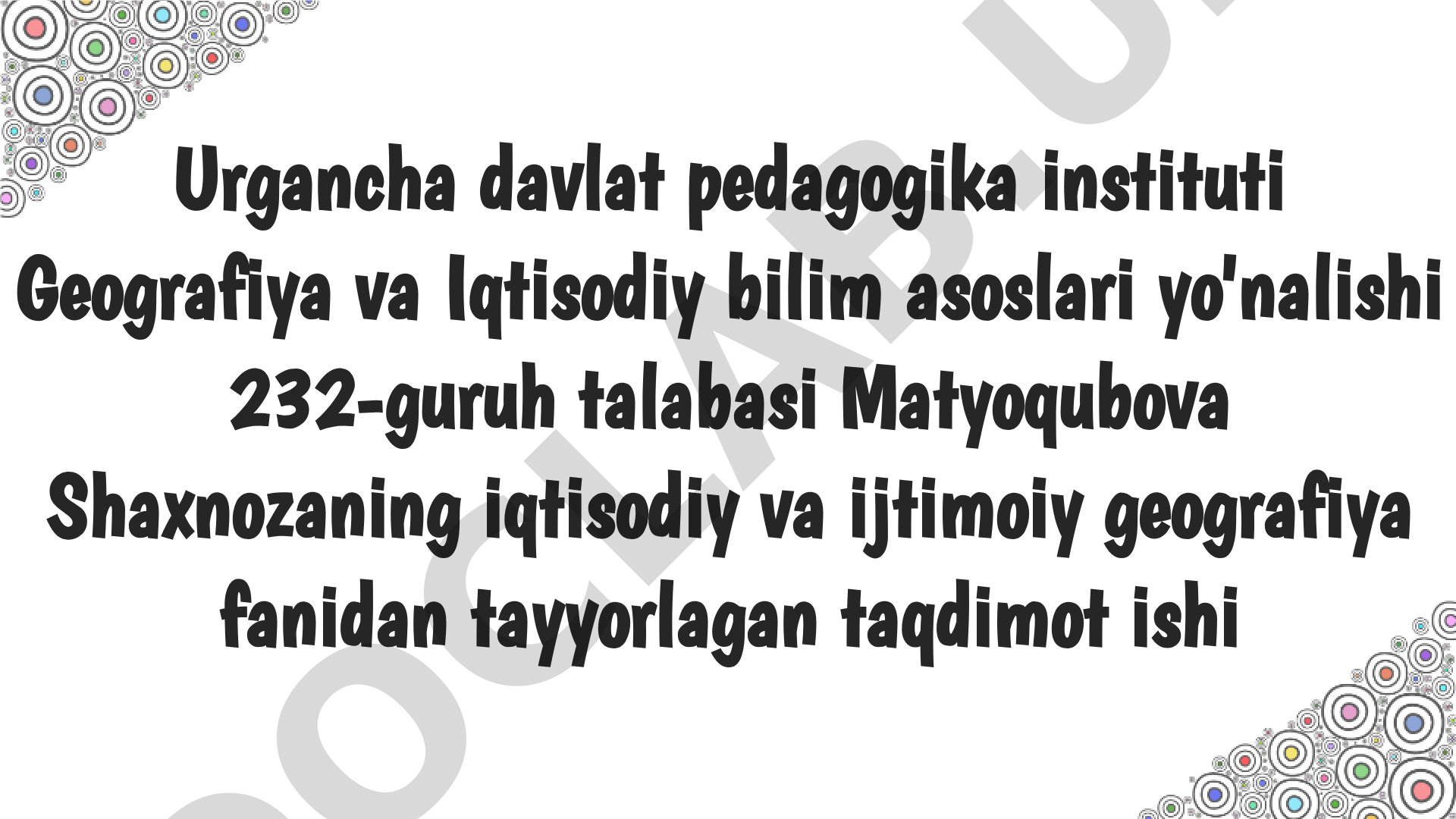 Jahon davlatlari sanoat tarmoqlari rivojlanishining geografik xususiyatlari