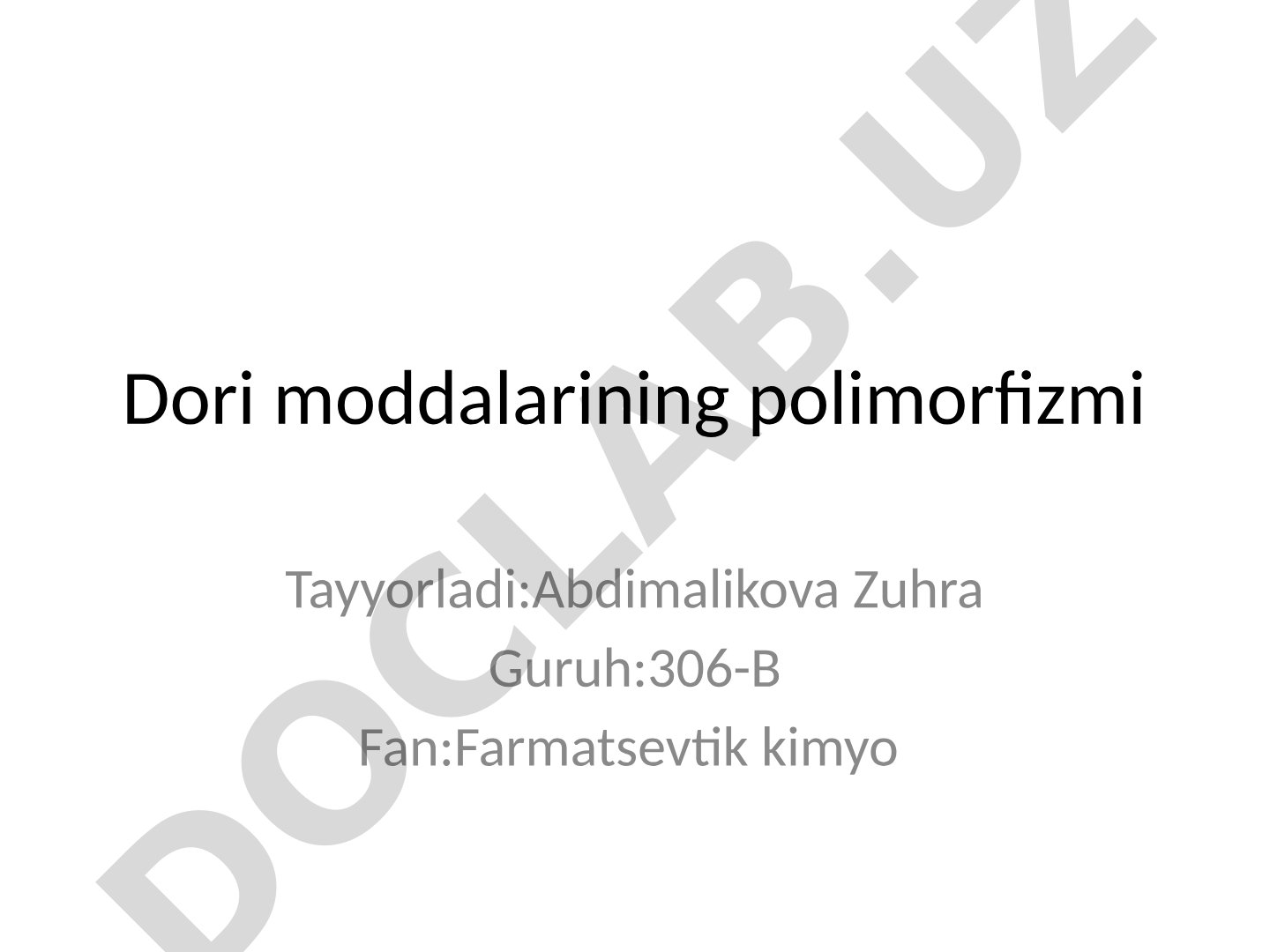 Dori moddalarining polimorfizmi