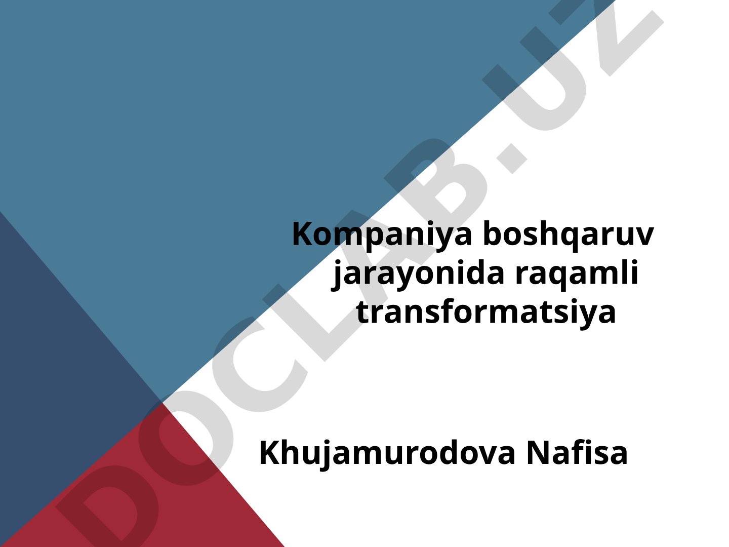 Kompaniya boshqaruv jarayonida raqamli transformatsiya