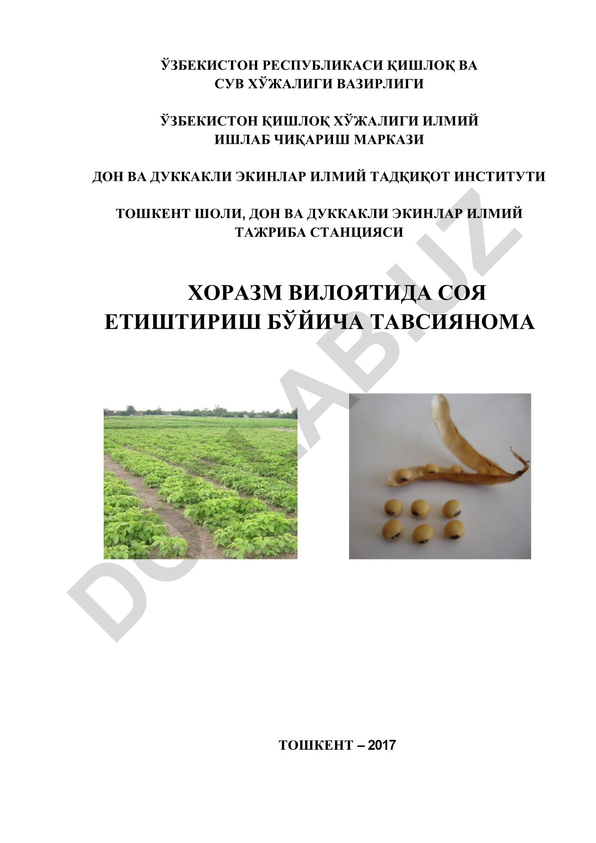 Soya yetishtirish texnologiyasi va uning oziq-ovqat sanoatida qo'llanilishi