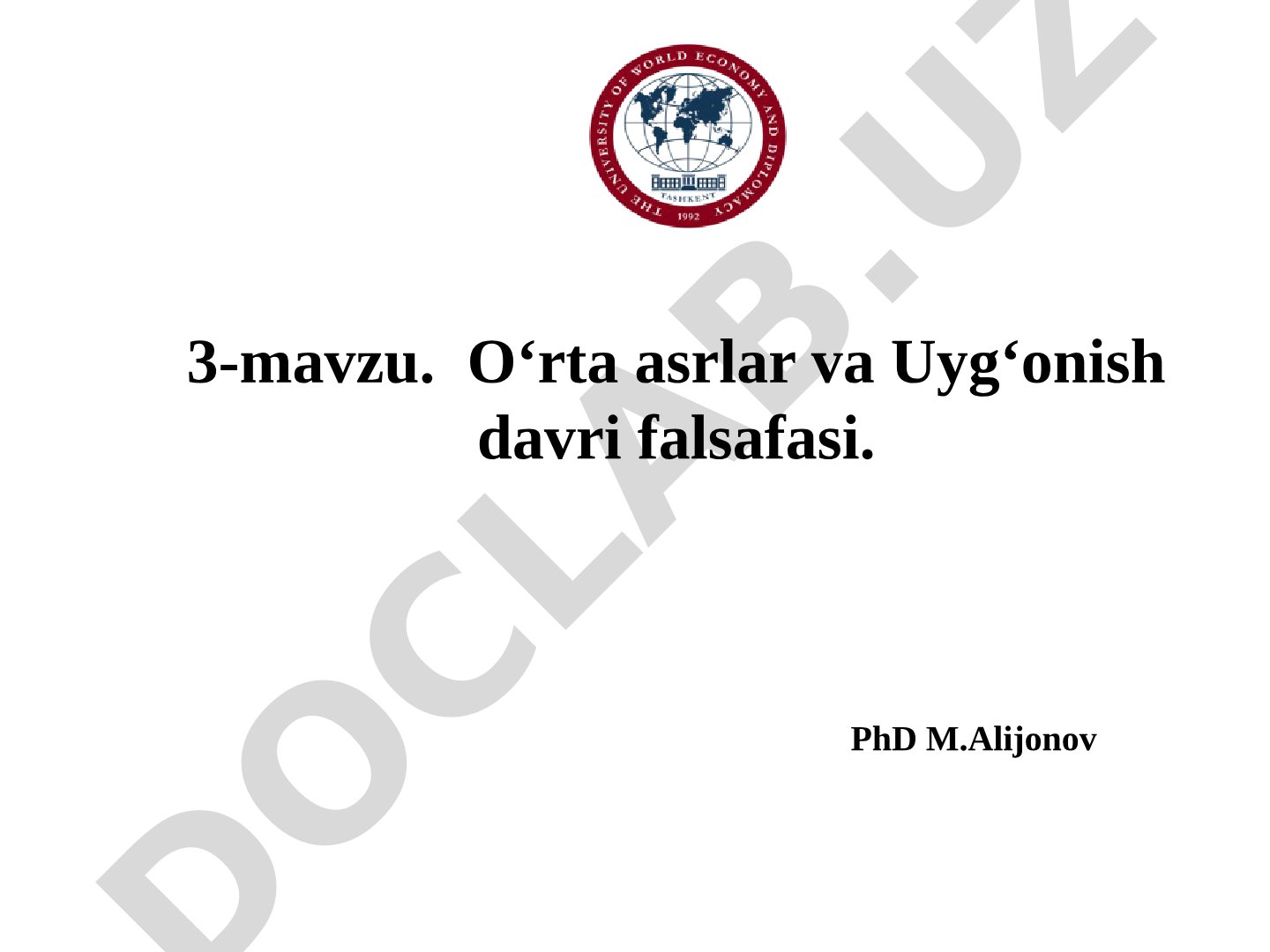 O‘rta asrlar va Uyg‘onish davri falsafasi