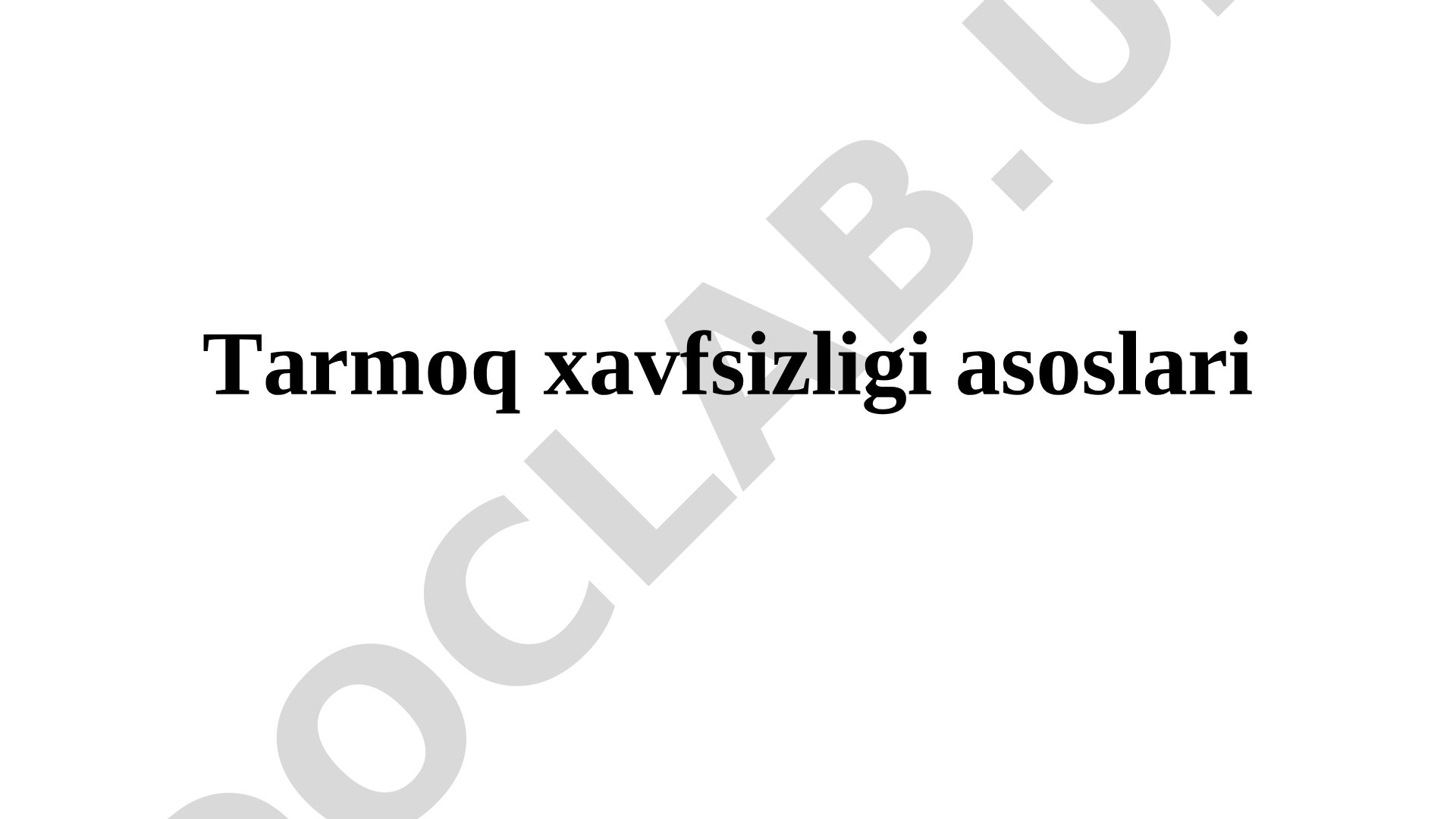 Tarmoq xavfsizligi, IPSec, VPN, IDS texnologiyalari haqida ma'lumot