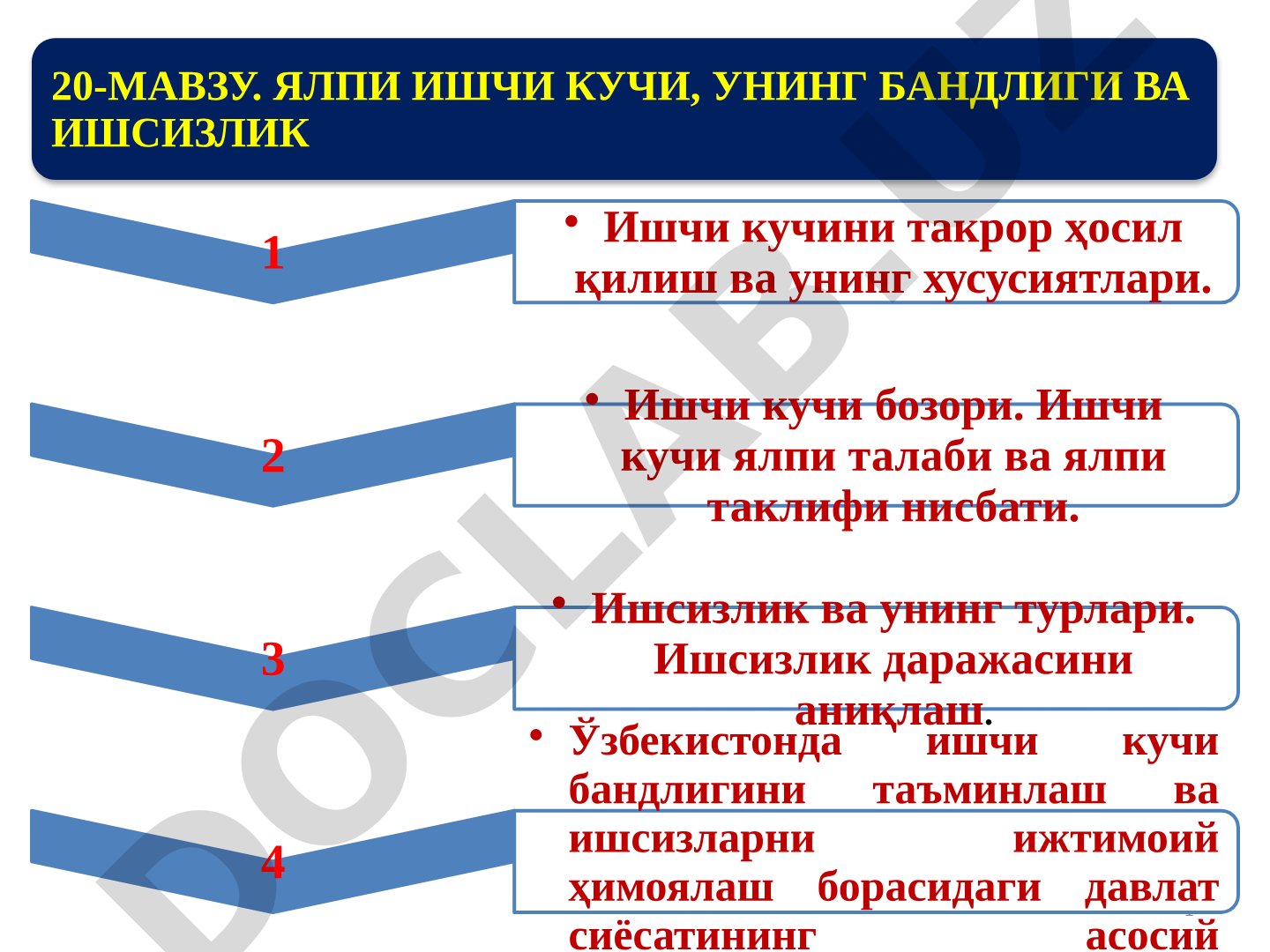 ЯЛПИ ИШЧИ КУЧИ, УНИНГ БАНДЛИГИ ВА ИШСИЗЛИК