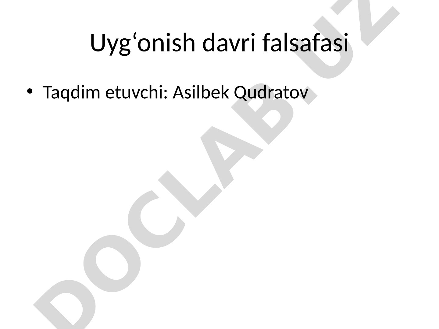 Uyg‘onish davri falsafasi
