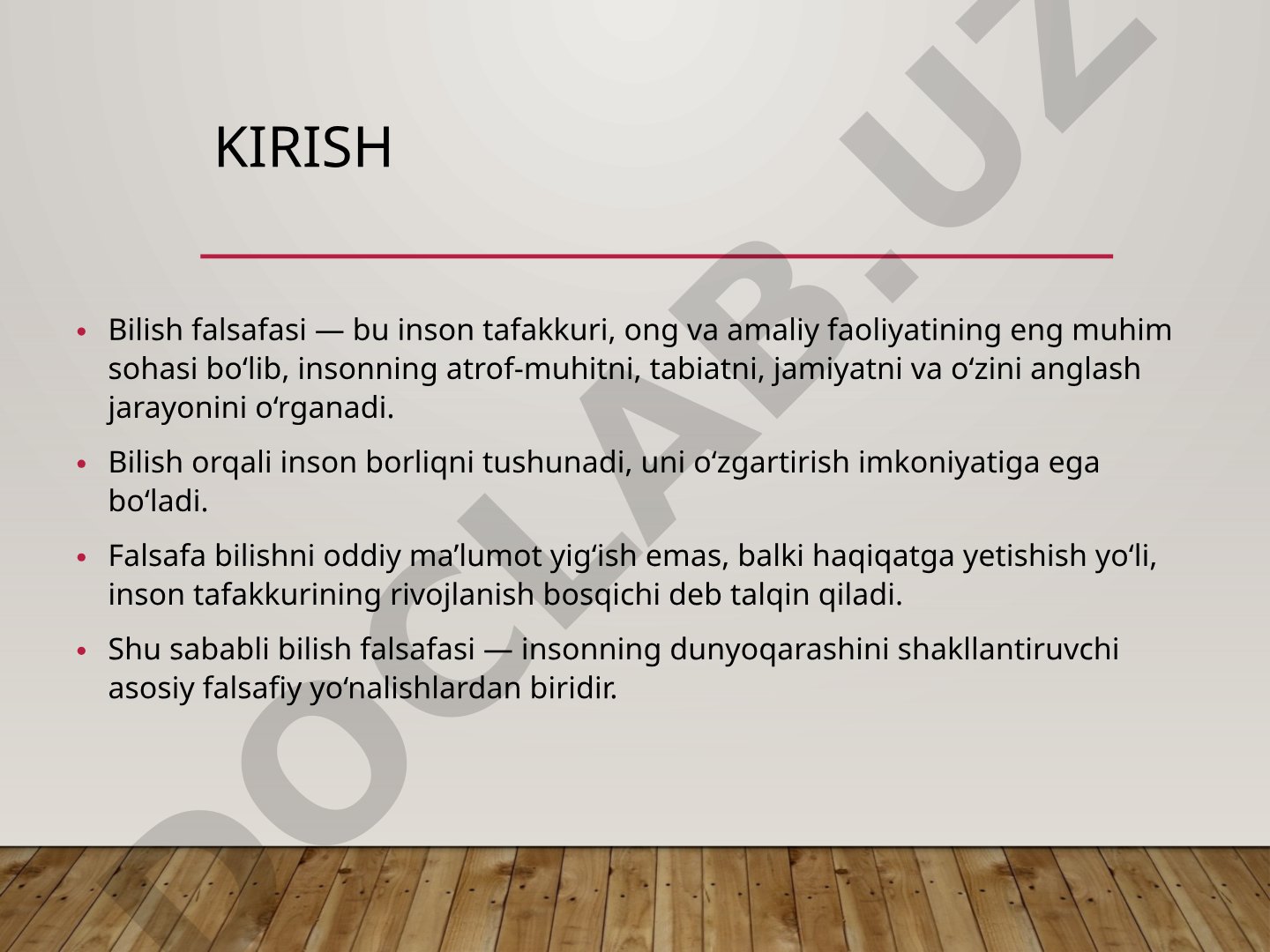 Bilish falsafasi