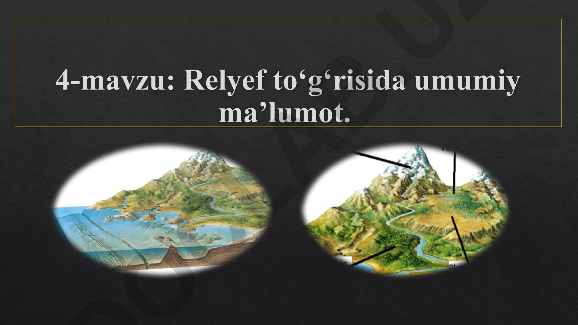 Relyef to'g'risida umumiy ma'lumot