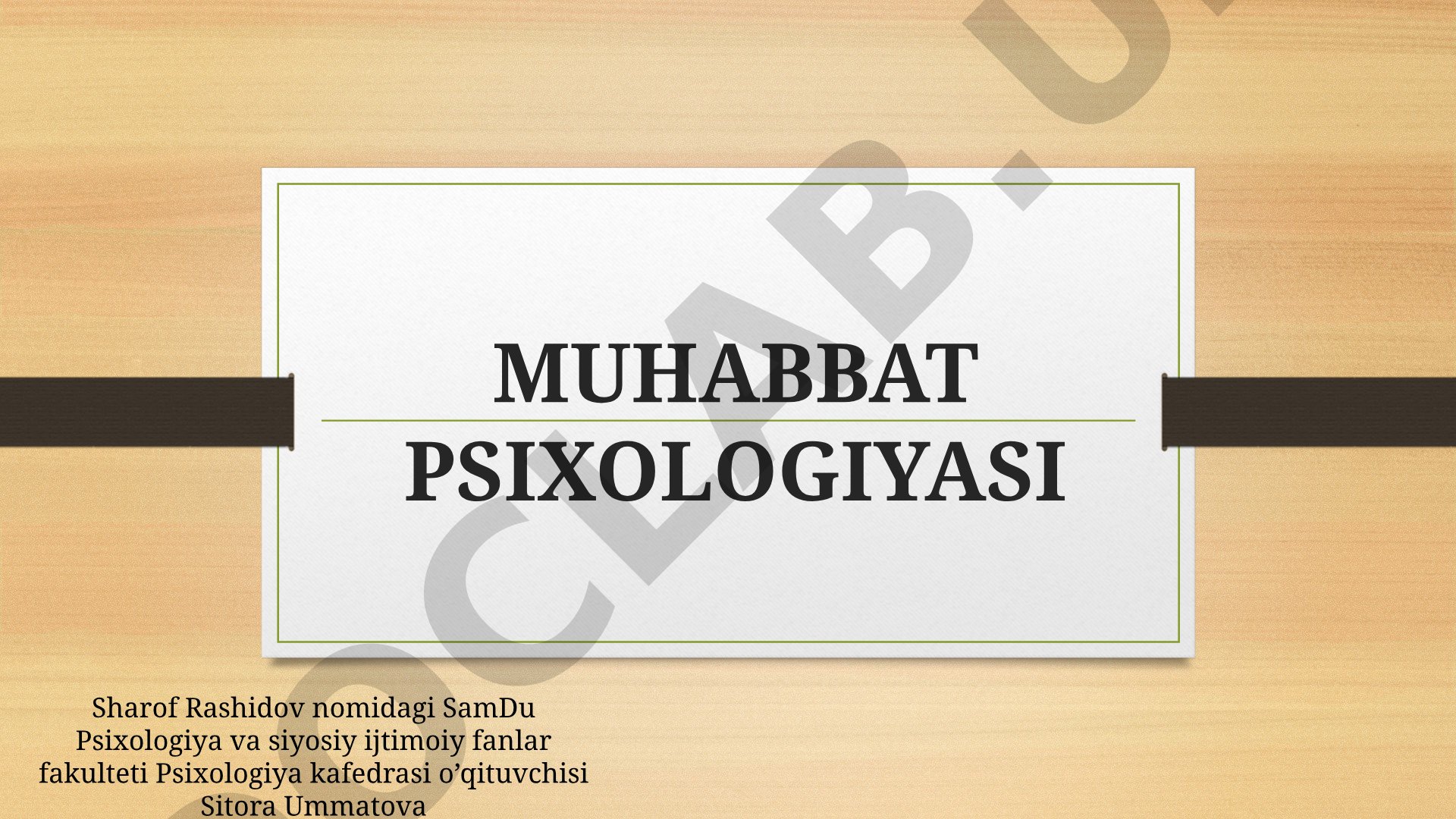 Muhabbat psixologiyasi