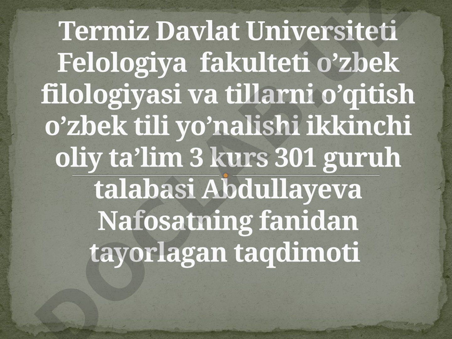 Xamsa yozish an'anasi, Nizomiy Ganjaviy va boshqa shoirlar ijodi haqida taqdimot