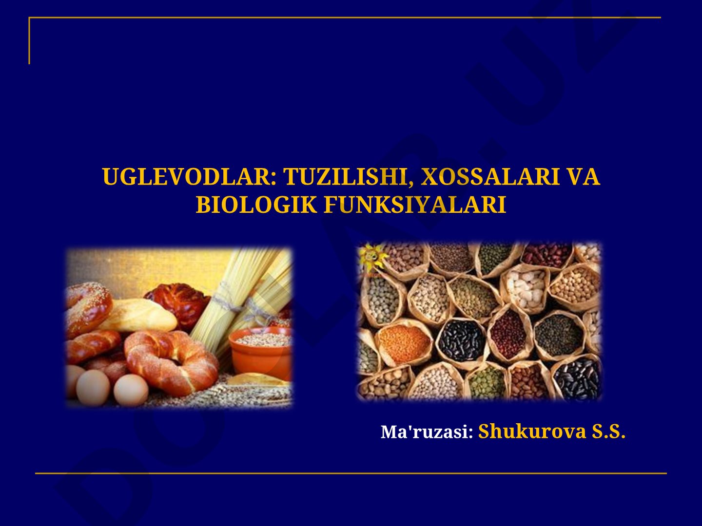 Uglevodlar: tuzilishi, xossalari va biologik funksiyalari