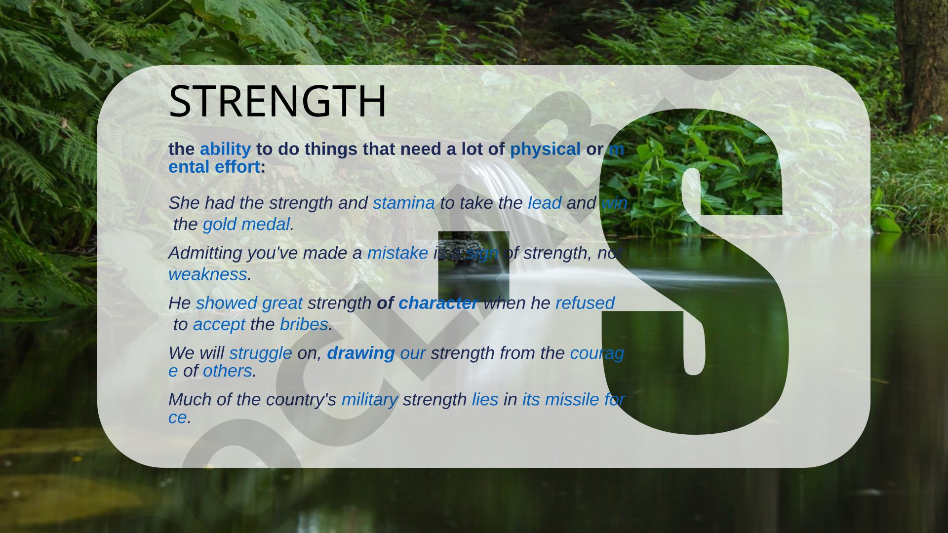 Definitions of strength, weakness, and opportunities with examples