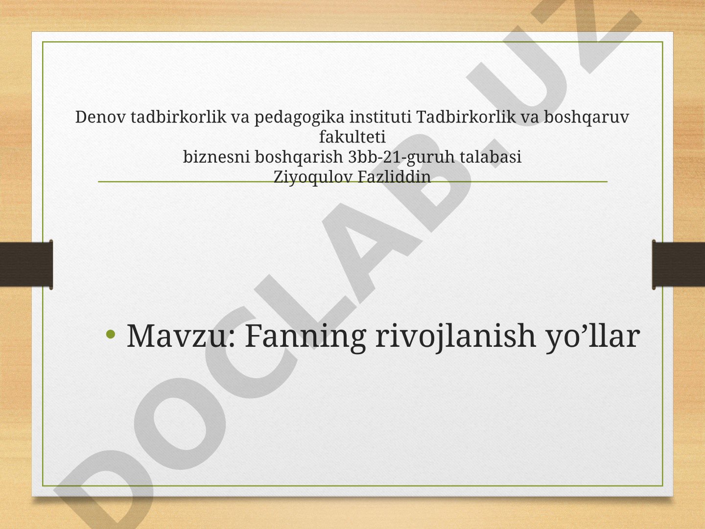 O'zbekistonda fanning rivojlanish yo'llari, ilmiy yutuqlar va texnologik taraqqiyotlar