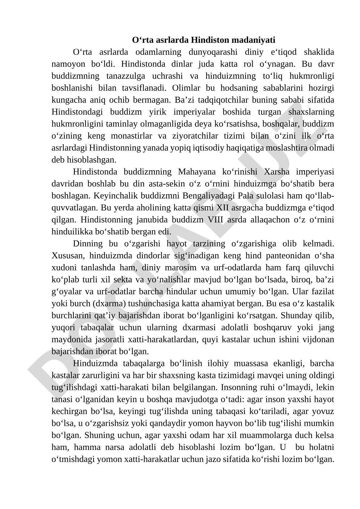 Oʻrta asrlarda Hindiston madaniyati