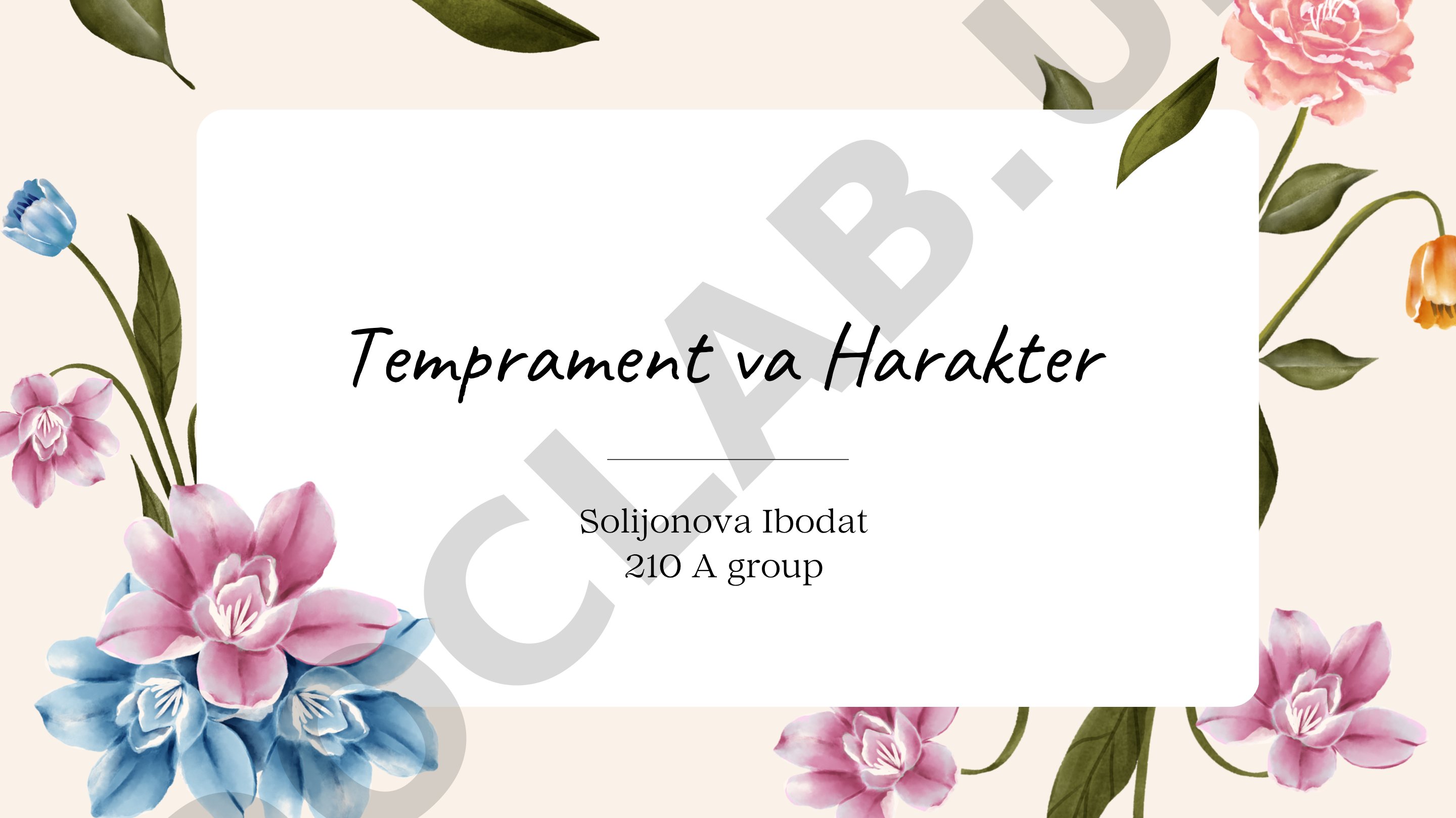 Temprament va Harakter