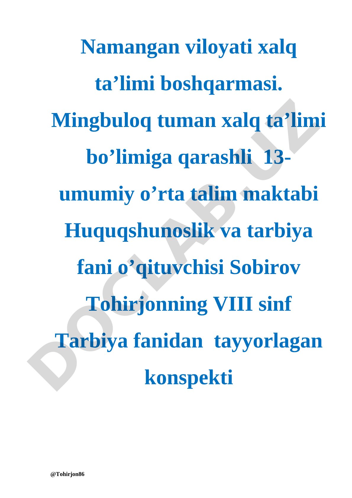 Iftixorimsan – jannatmakon o‘zbekiston!