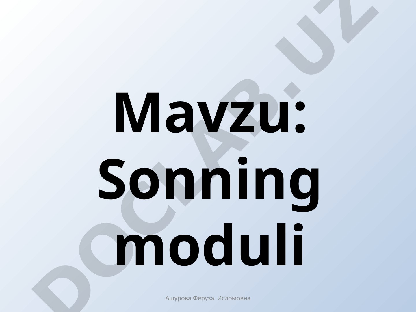 Sonning moduli