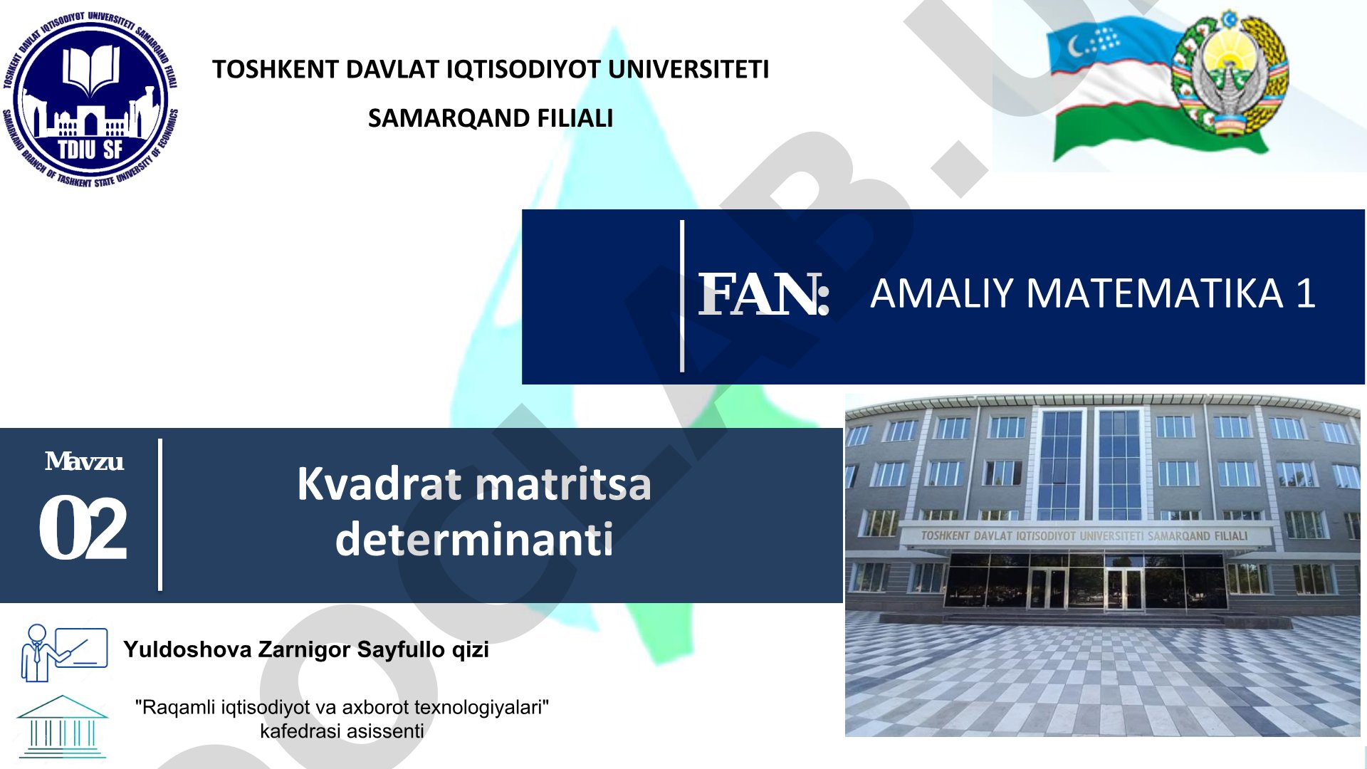 Kvadrat matritsa determinanti