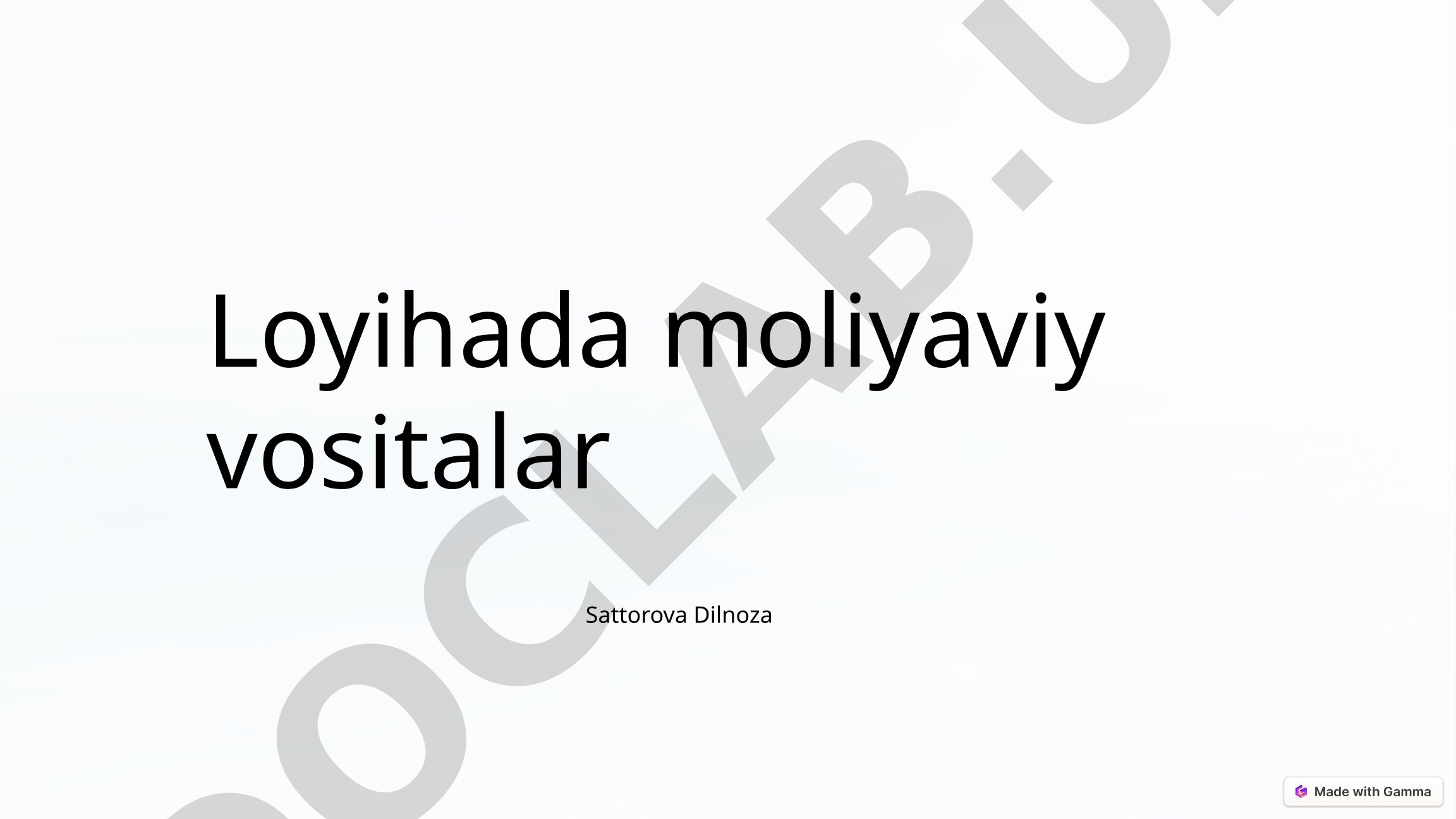 Loyihalarni moliyalashtirishning manbalari, usullari va xarajatlarni nazorat qilish