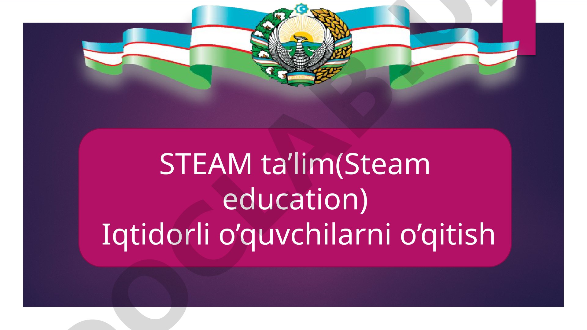 Iqtidorli o'quvchilarni o'qitishda STEAM ta'lim yondashuvi