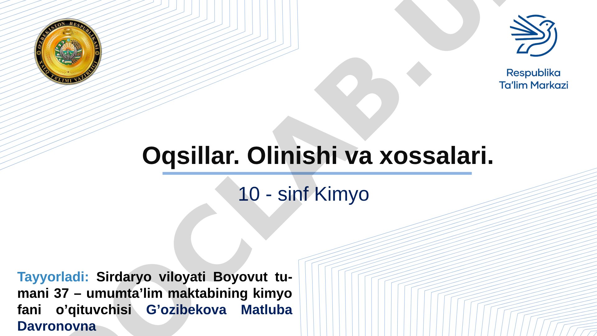Oqsillar. Olinishi va xossalari.