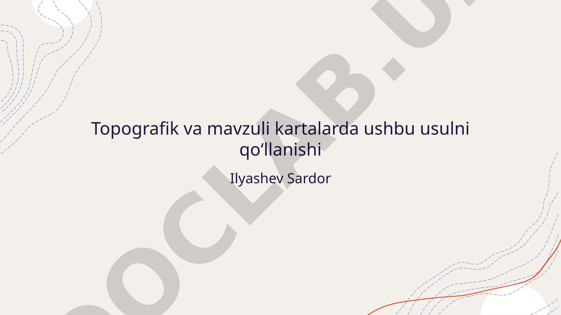 Topografik va mavzuli kartalarda ushbu usulni qoʻllanishi