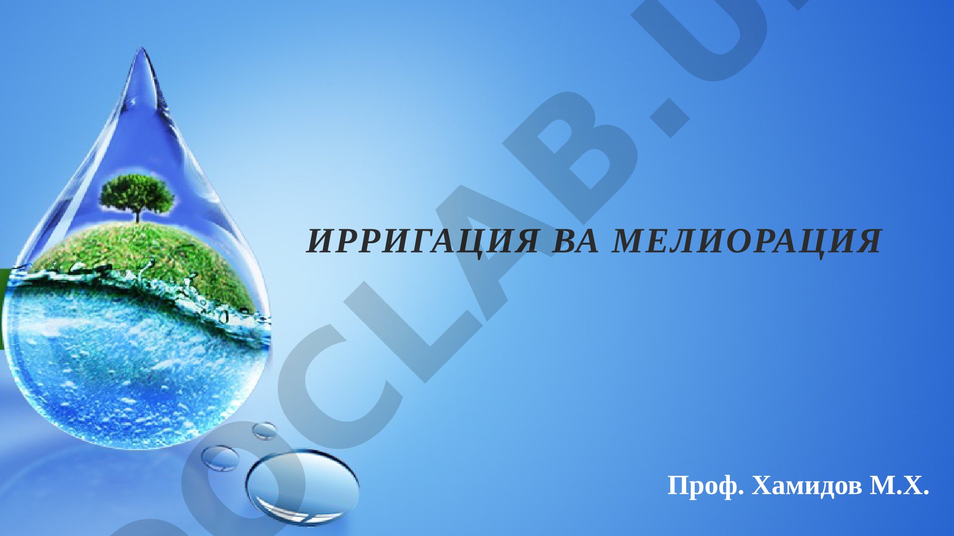 ОРТИҚЧА НАМИҚҚАН ЕРЛАРНИНГ УМУМИЙ ВА ХУСУСИЙ СУВ МУВОЗАНАТ ТЕНГЛАМАЛАРИ