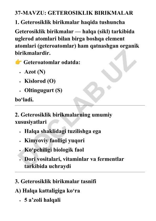 Geterosiklik birikmalar