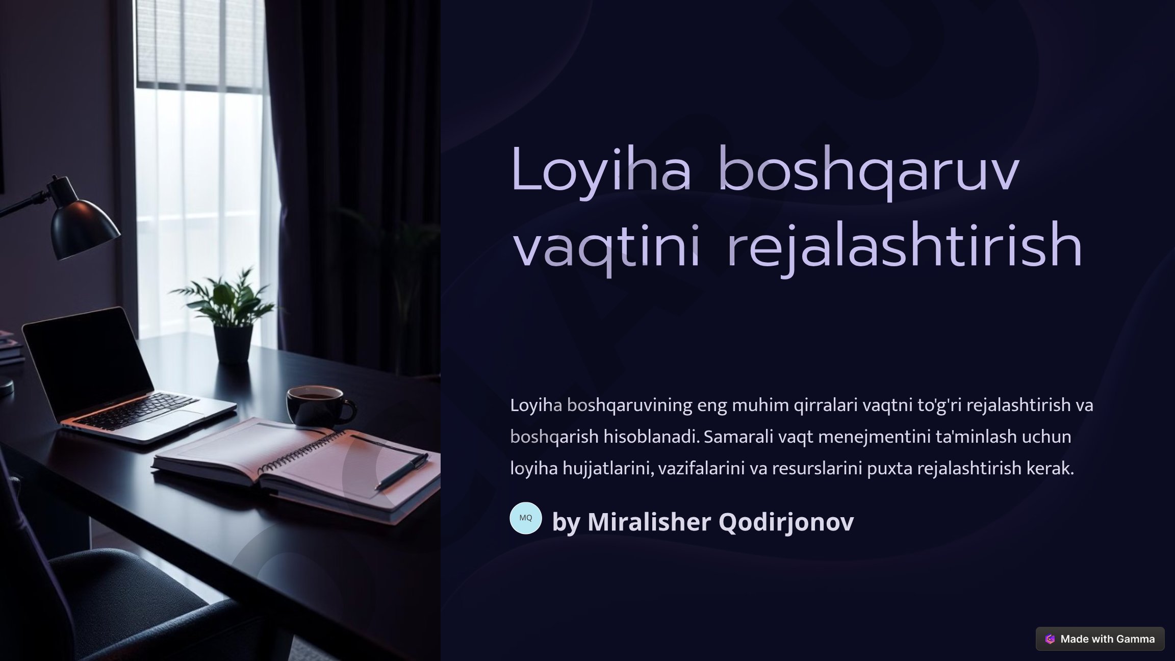 Loyiha boshqaruv vaqtini rejalashtirish
