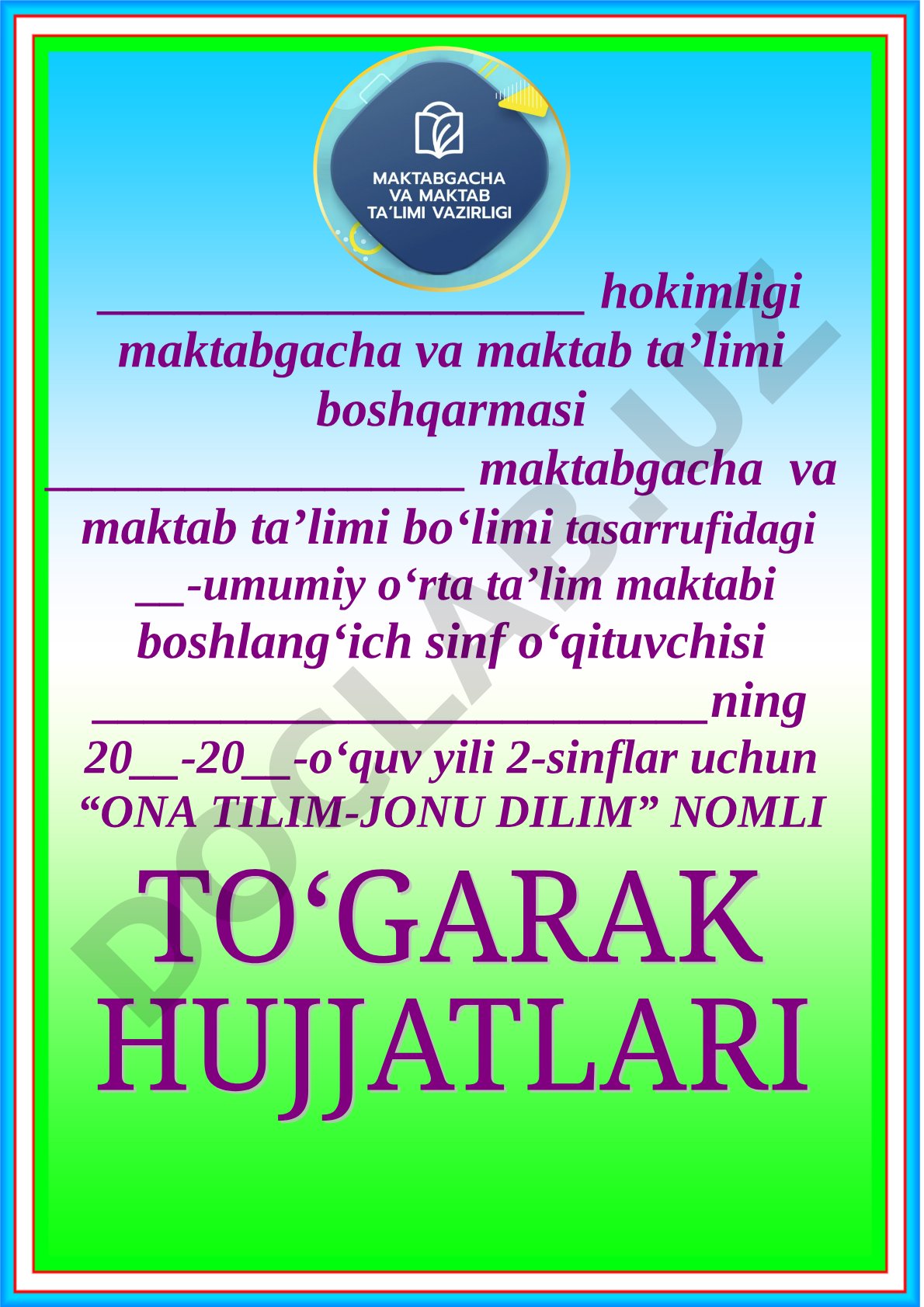Ona tilim - jonu dilim to‘garagi