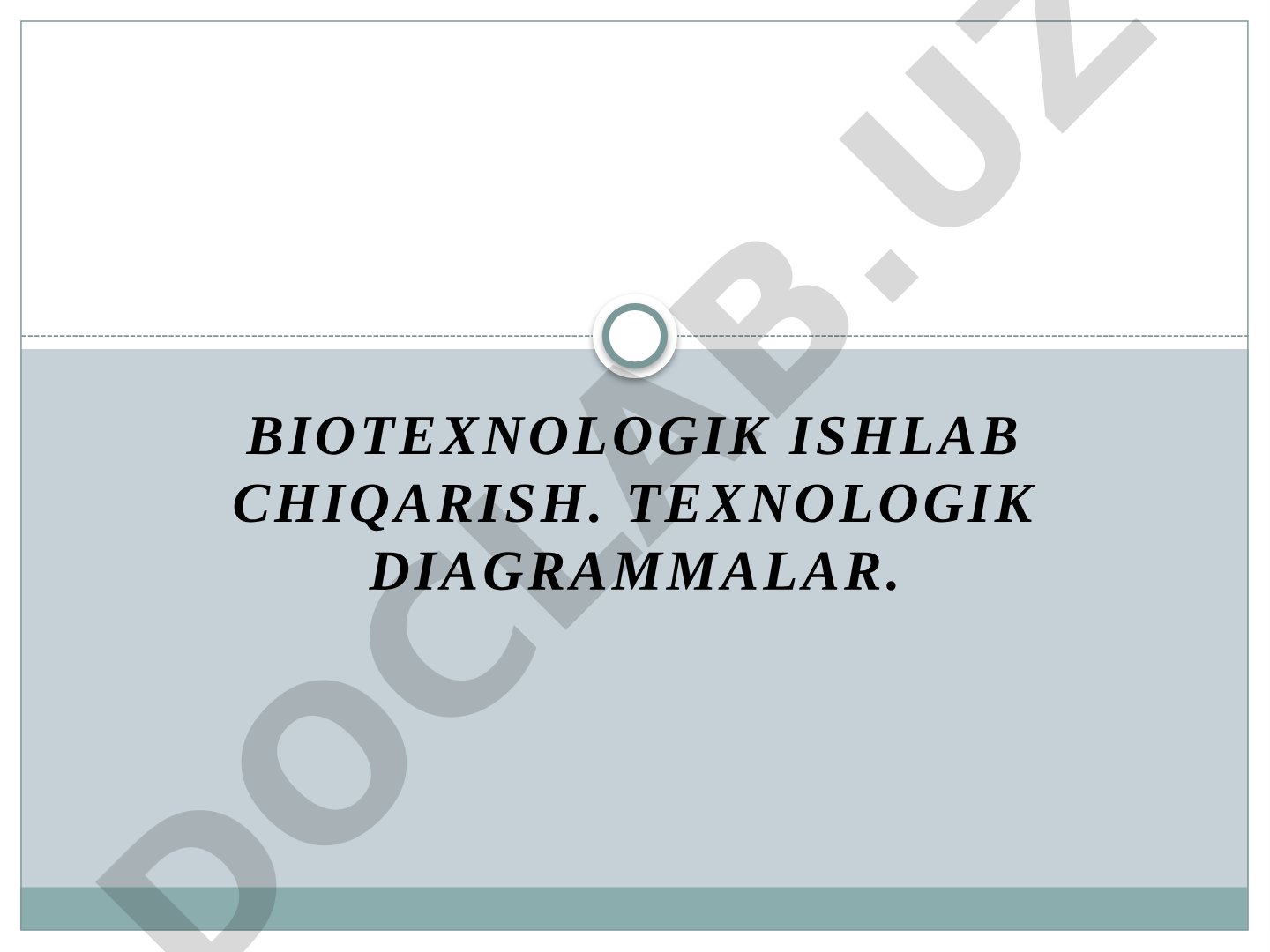 Biotexnologik ishlab chiqarish. Texnologik diagrammalar.