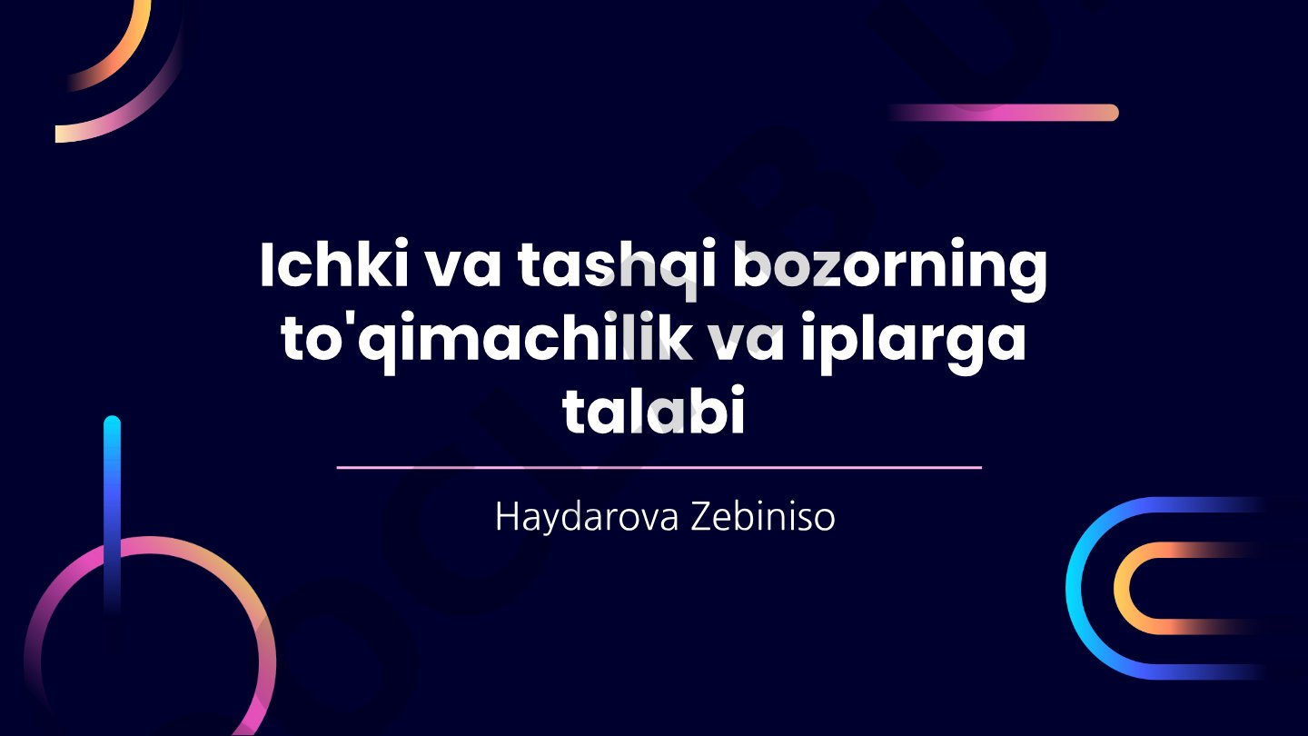 Ichki va tashqi bozorning to'qimachilik va iplarga talabi