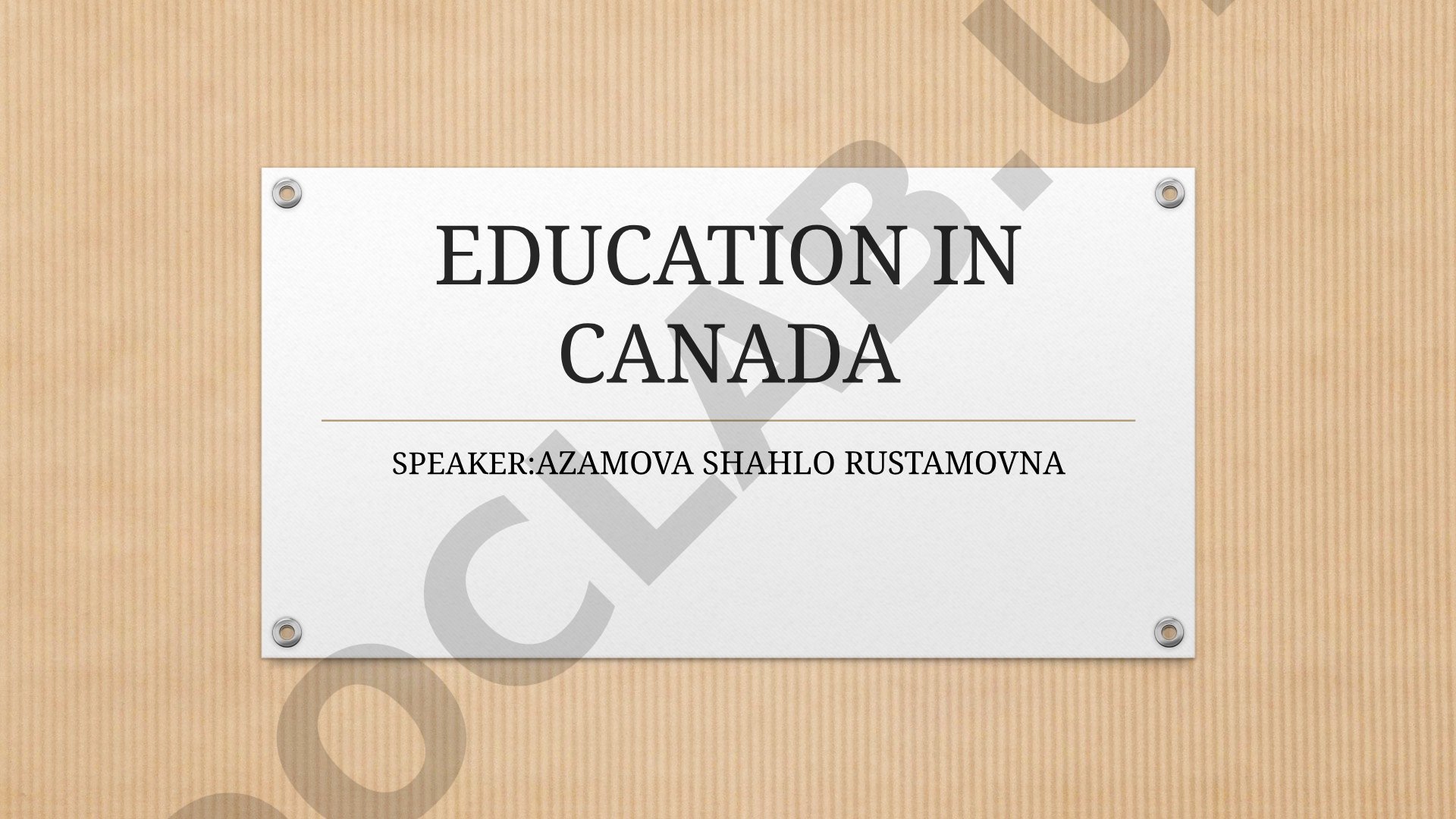 Education in Canada