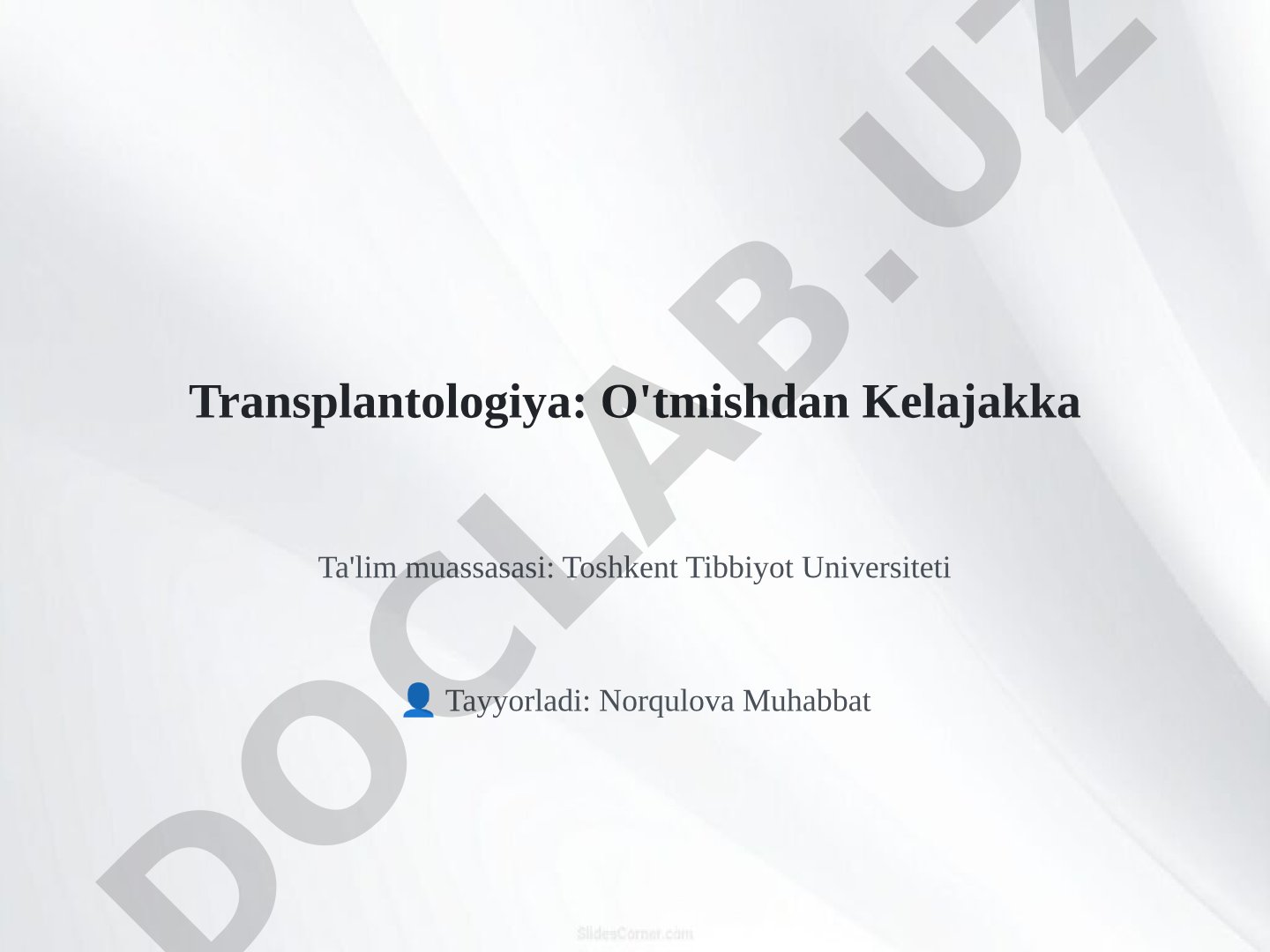 Transplantologiya: O'tmishdan Kelajakka