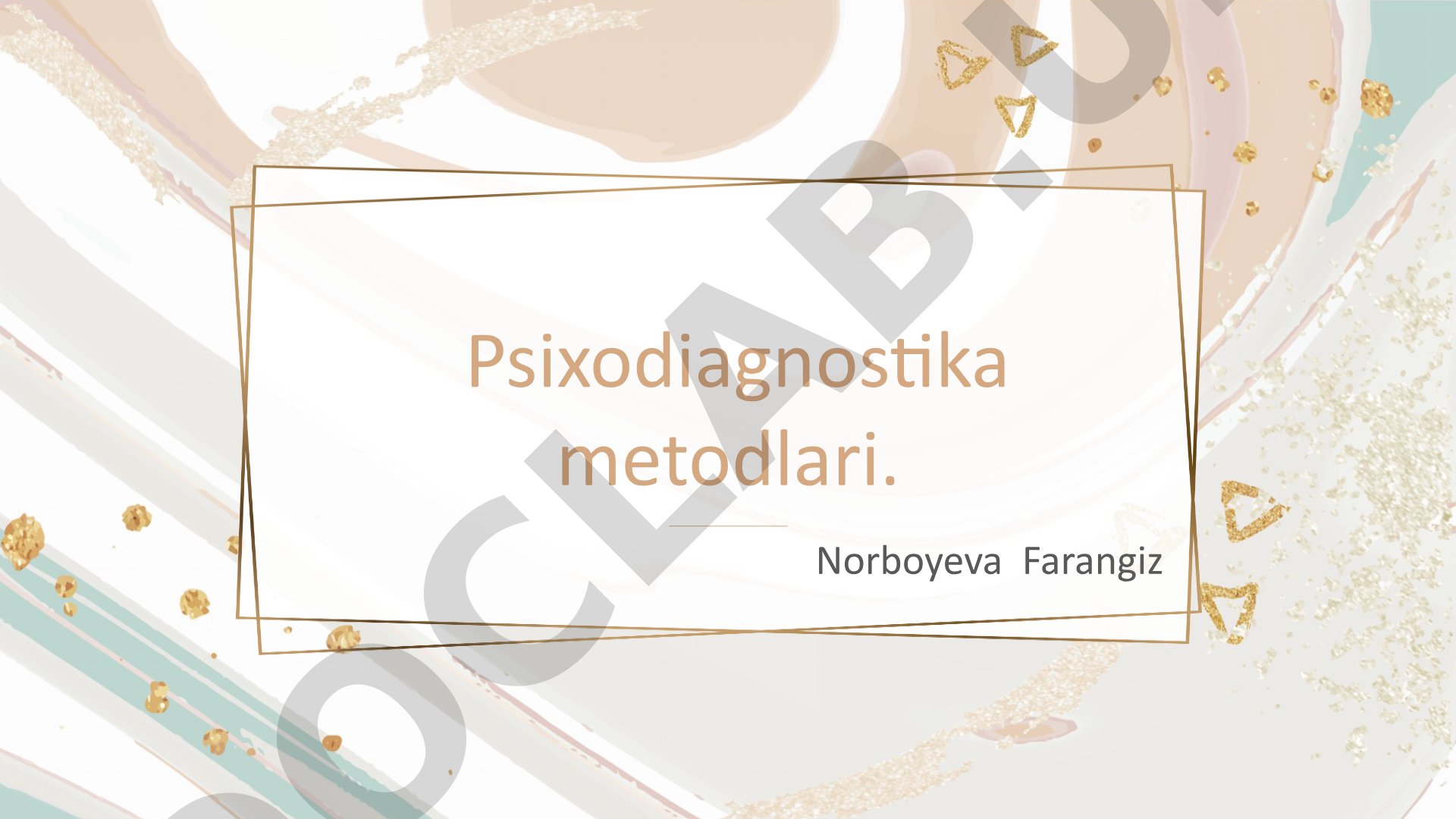Psixodiagnostika metodlari klassifikatsiyasi