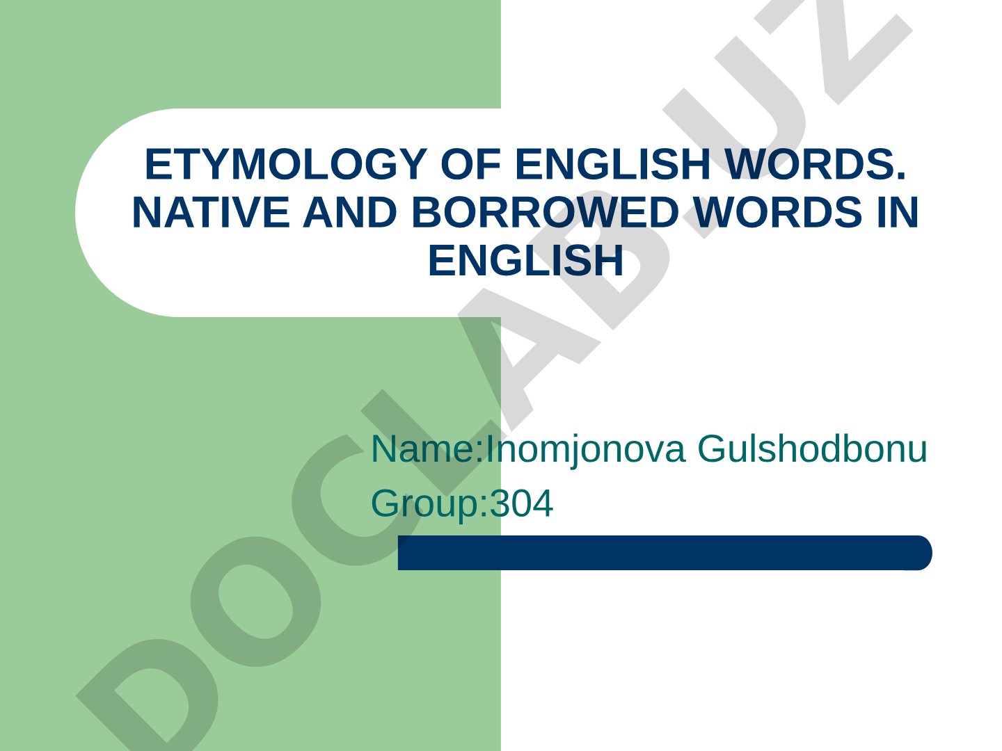 Etymology of English words. Native and borrowed words in English
