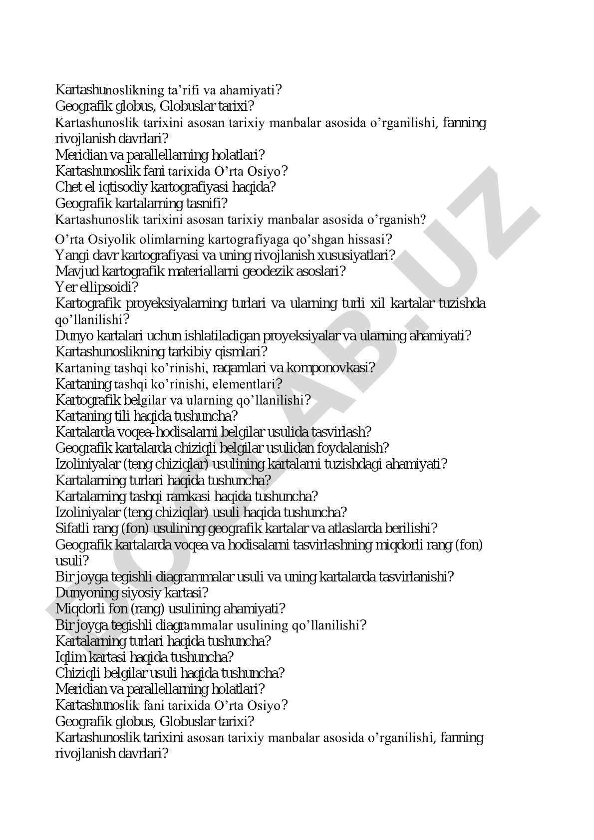 Kartashunoslikning ta'rifi, ahamiyati va rivojlanish tarixi