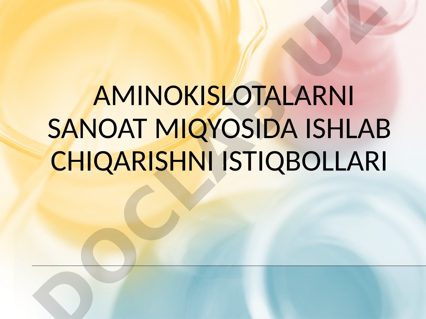 Aminokislotalarni sanoat miqyosida ishlab chiqarish istiqbollari