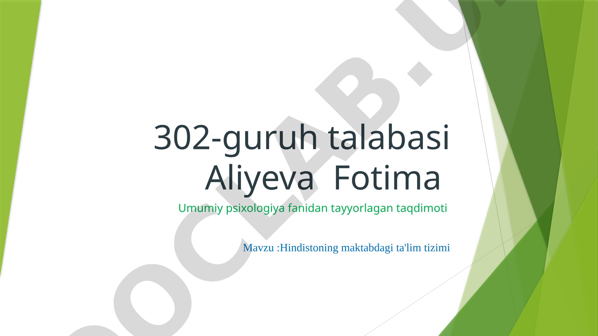 Hindistoning maktabdagi ta'lim tizimi