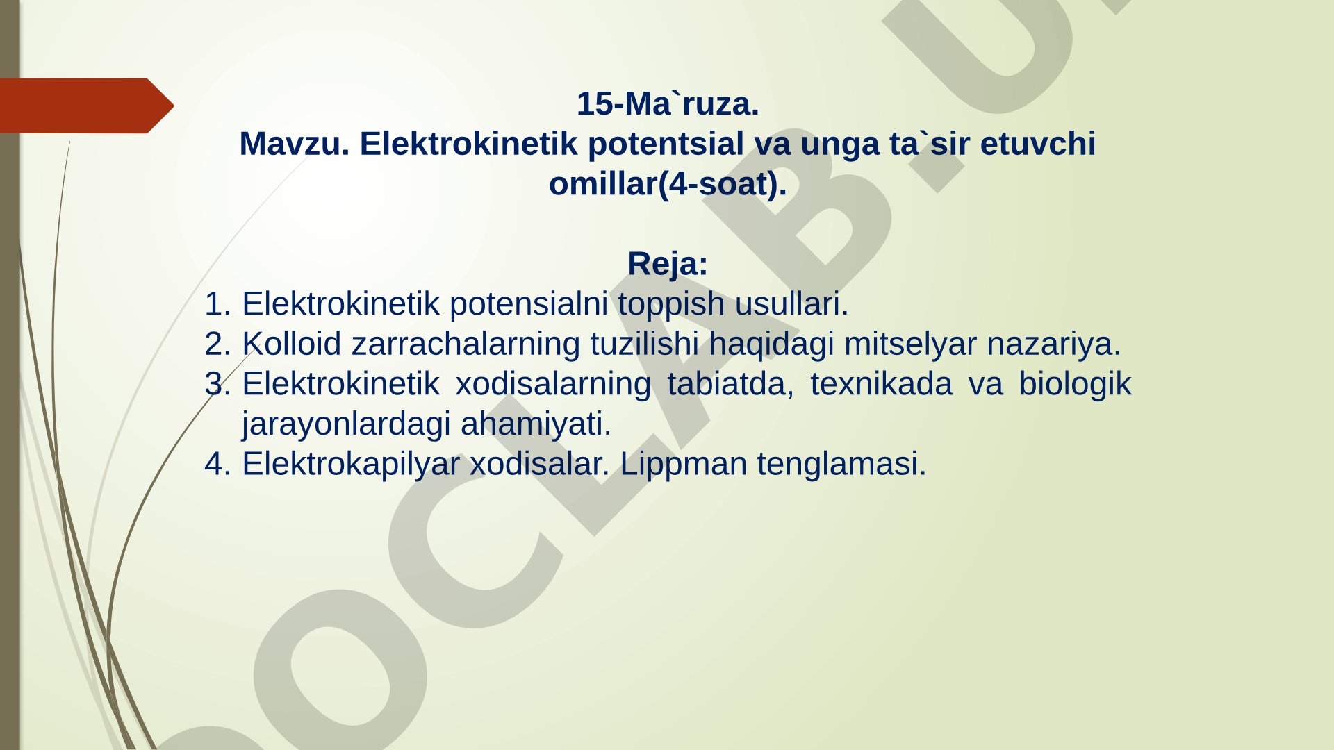 Elektrokinetik potentsial va unga ta`sir etuvchi omillar
