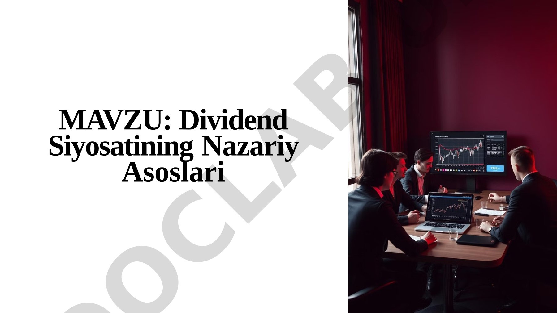 Dividend Siyosatining Nazariy Asoslari