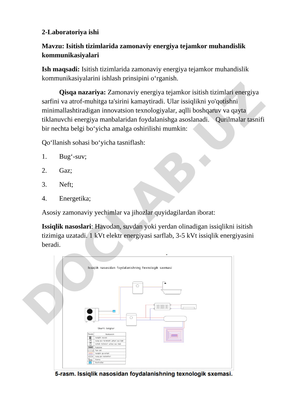 Isitish tizimlarida zamonaviy energiya tejamkor muhandislik kommunikasiyalari