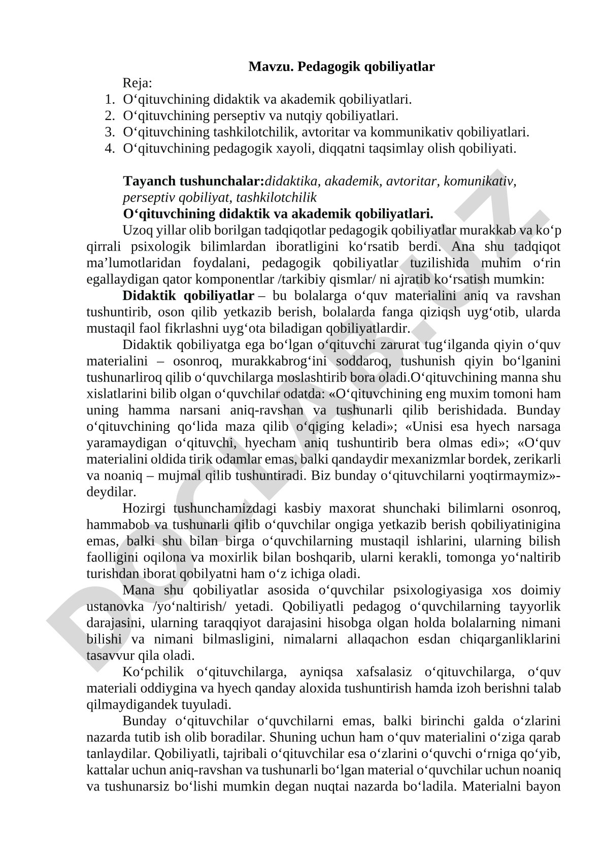 Pedagogik qobiliyatlar