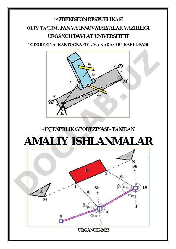 Injenerlik geodeziyasi fanidan amaliy mashg'ulot mavzulari