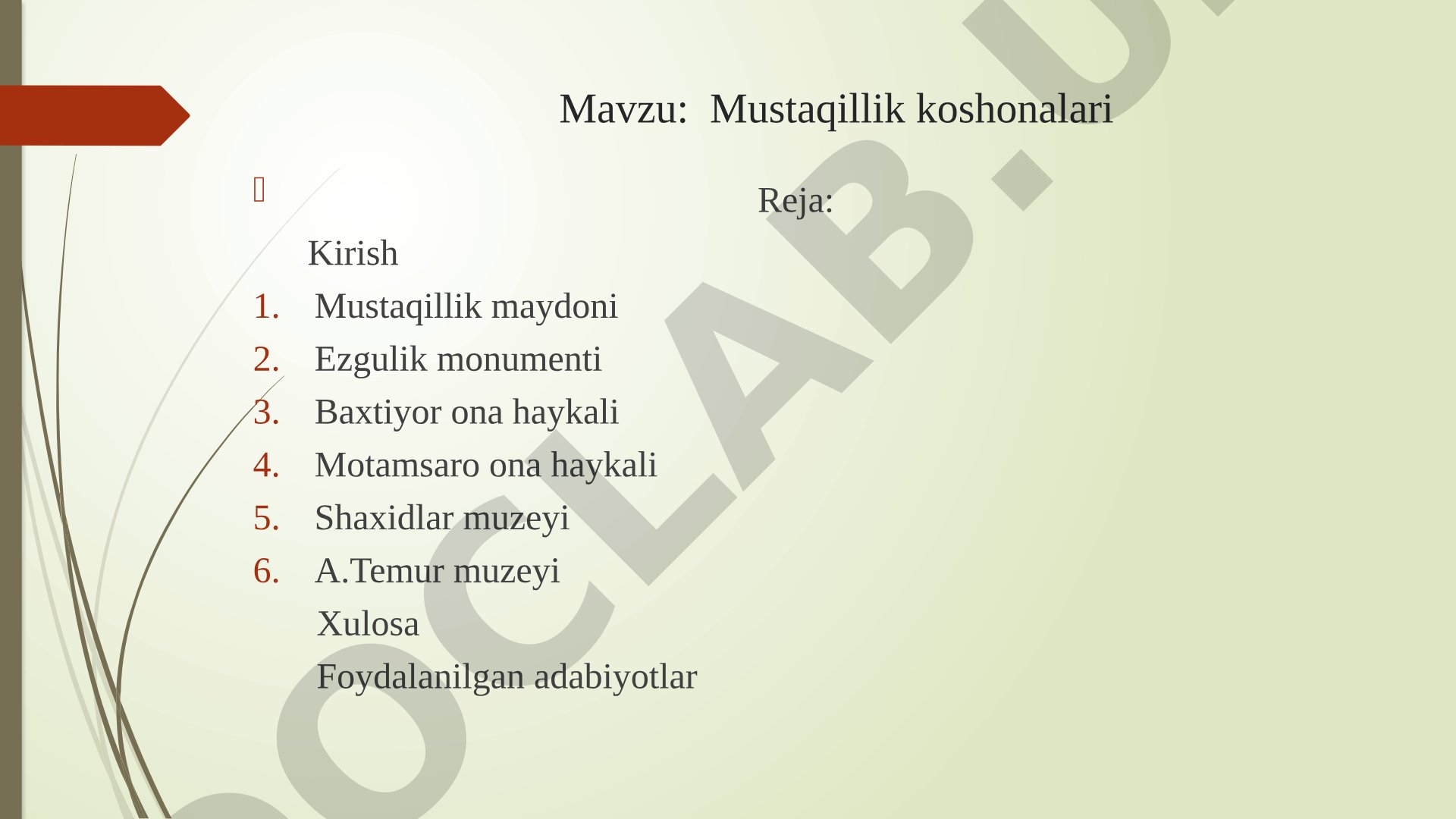 O'zbekiston mustaqilligi davrida barpo etilgan me'moriy majmualar va yodgorliklar haqida